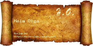 Heim Olga névjegykártya